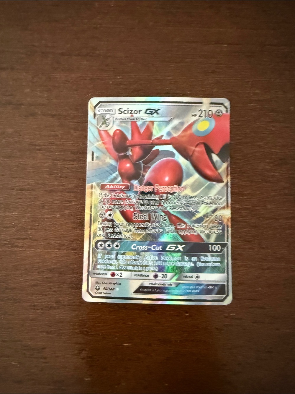 Scizor GX Holofoil Pokémon Card - Red & Silver